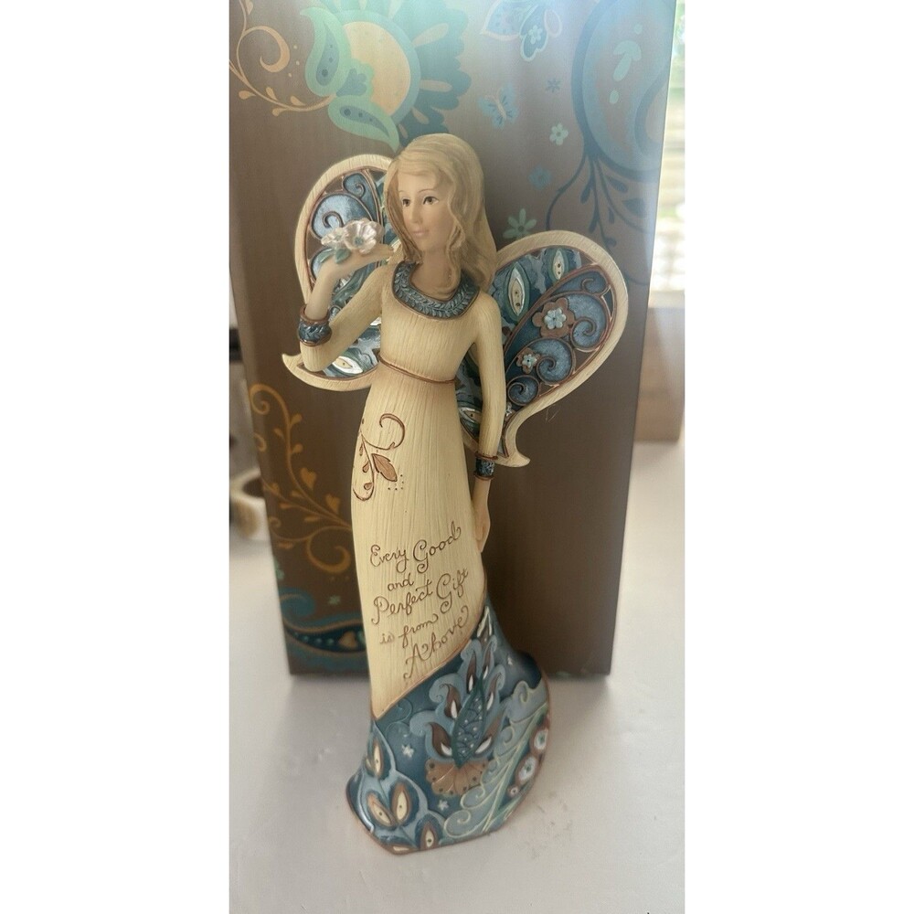 Pavilion Perfectly Paisley From Above Angel Figurine 2008 Teal Cream I